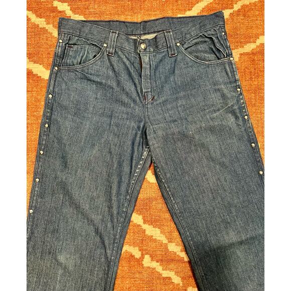 Womens 70s Vintage Time And Place Denim Flare Studded Jeans 10 - Picture 5 of 8